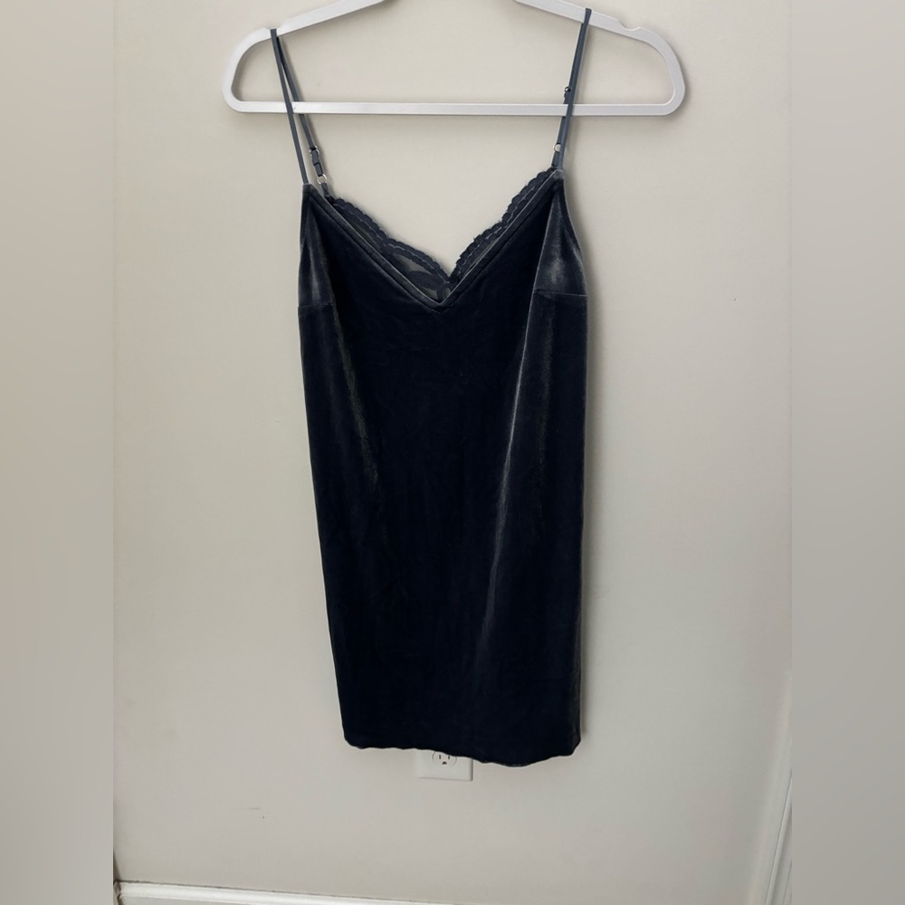 Hollister blue velvet slip dress